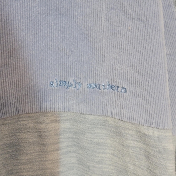 SIMPLY SOUTHERN- Women’s 1/4 Zip Fleece & Corduroy Jacket - Purple - Size Large - Picture 3 of 5